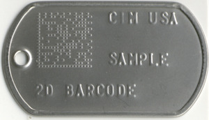 2D Data Matrix Dog Tag 2