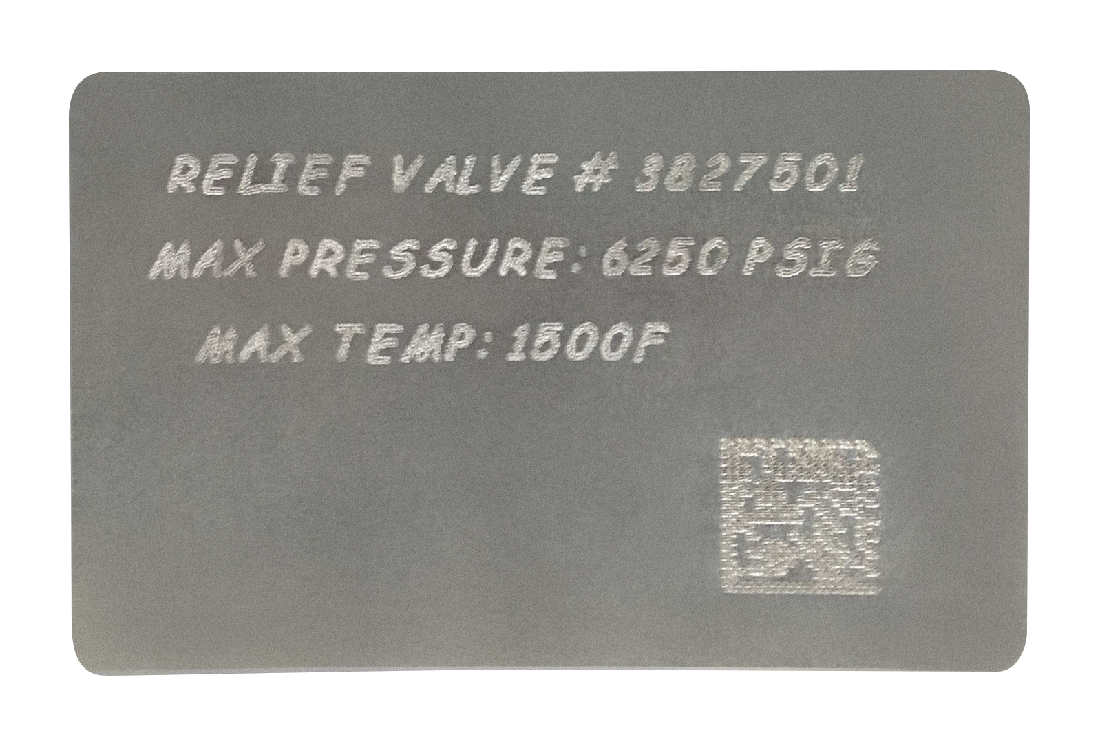 2D data matrix dot peened plate